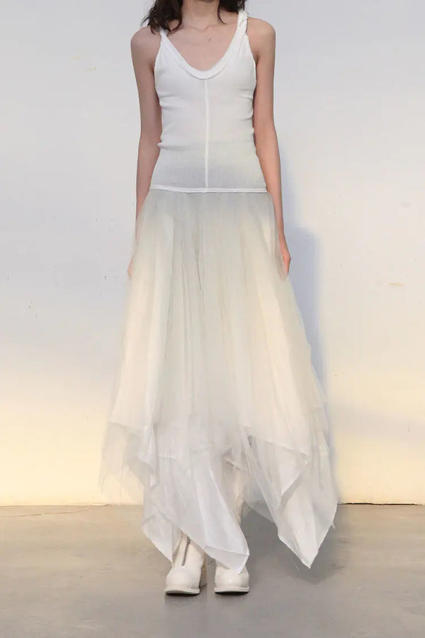 marc le bihan 2836 tank top dress White